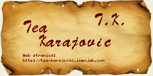 Tea Karajović vizit kartica